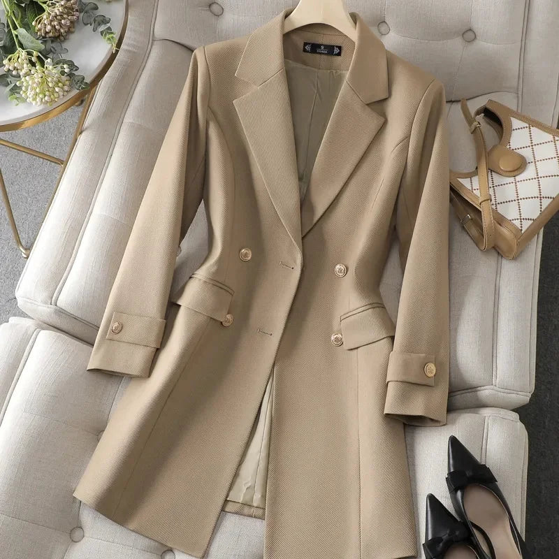 Women's formal midi-length blazer