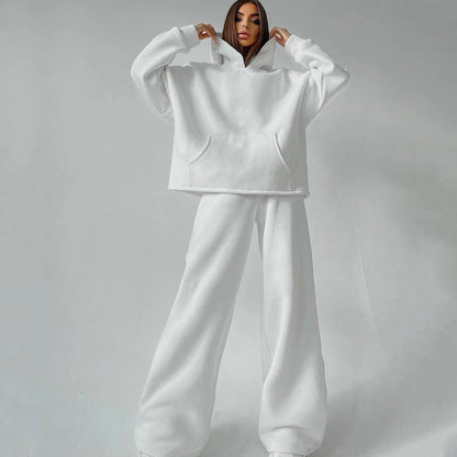 Women's casual loose hoodie sweatshirt and sweatpants set