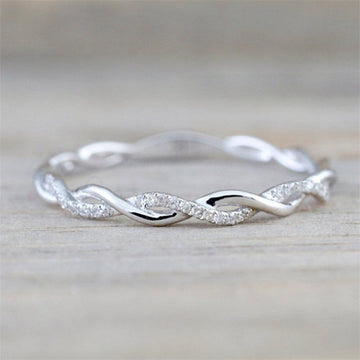 Braided ring with zirconia