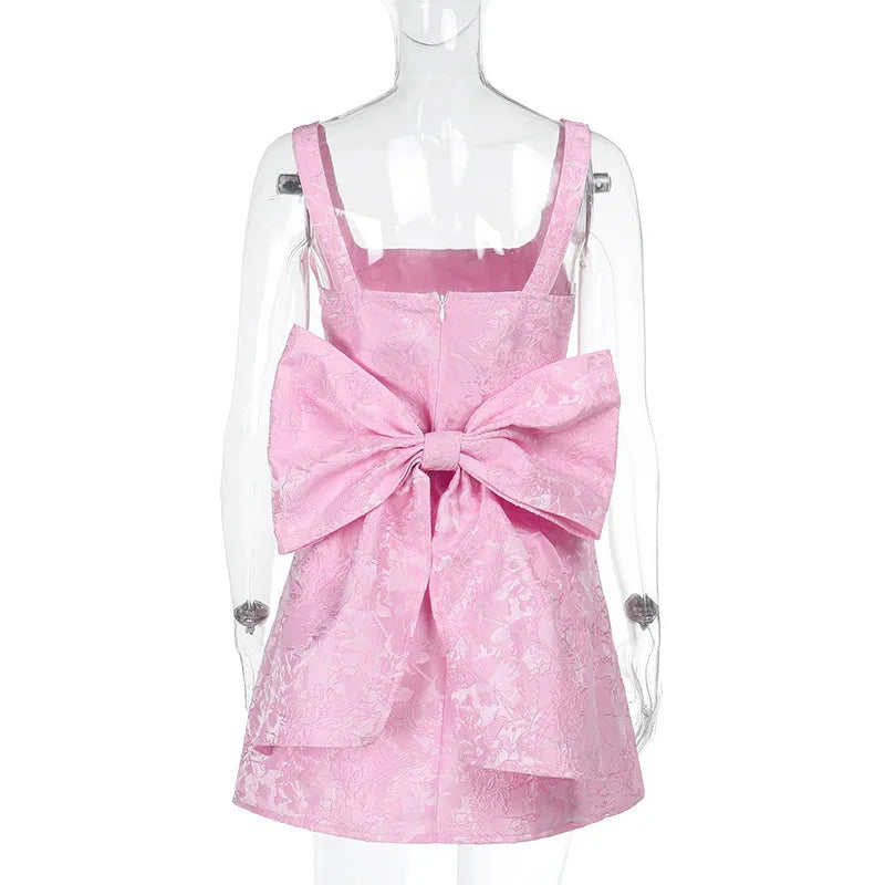 Jacquard A-Line Mini Dress with Wide Straps