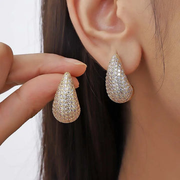 Elegant teardrop crystal earrings