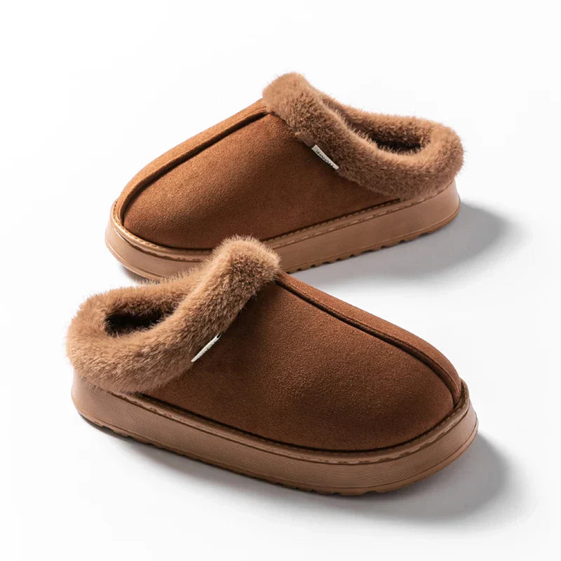 Olivia Comfort Fit Mule Slippers | Slip-On Fur Trim Mule Slippers