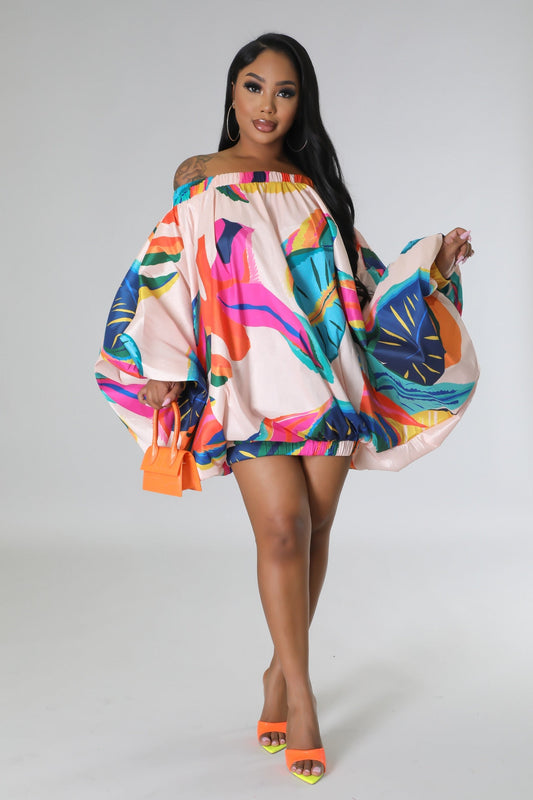 Flowy Off-Shoulder Loose Fit Dress