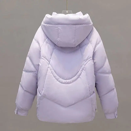 Women's winter long sleeve padded jacket with hood