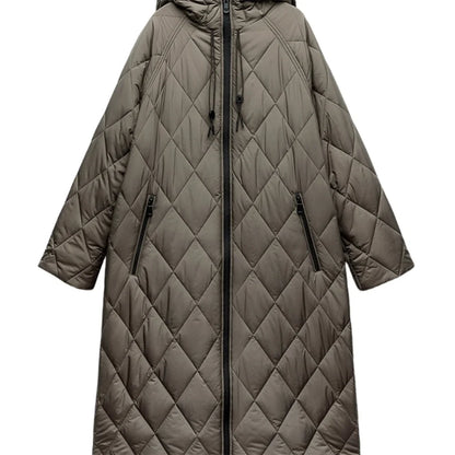 Women’s casual knee-length jacket with zipper detail