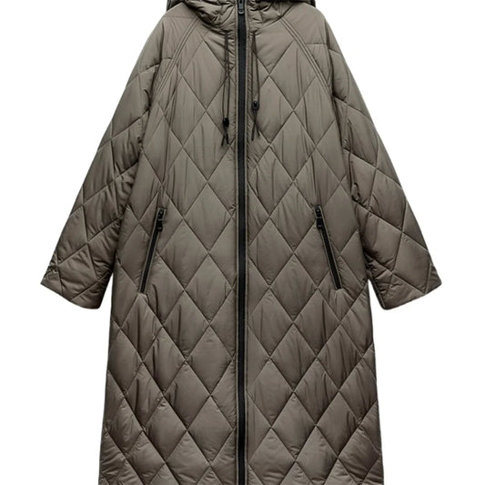 Zipper Detail Knee-Length Casual Jacket