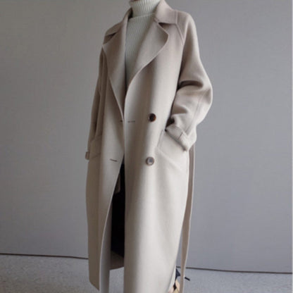 Elegant tailored women's long winter coat
