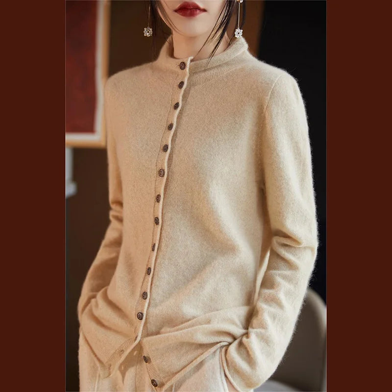 Wool Relaxed Fit Cardigan Sweater 