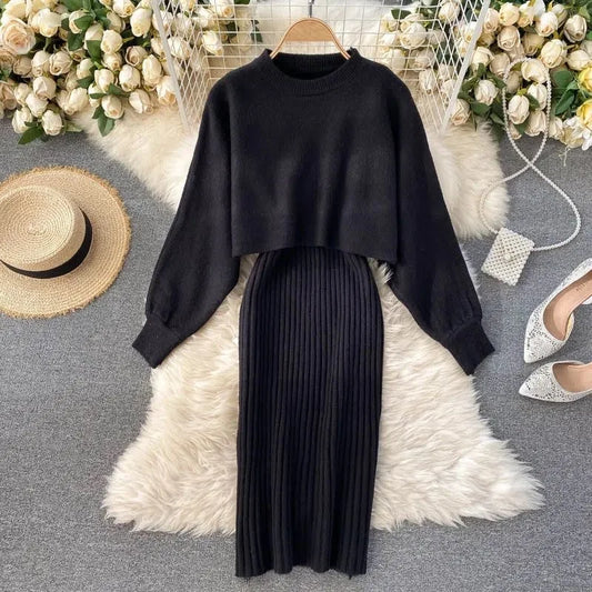 Knitted Dress and Sweater Set