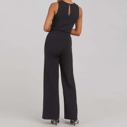 Elegant Fitted Bodice Sleeveless Wide Leg Jumpsuit