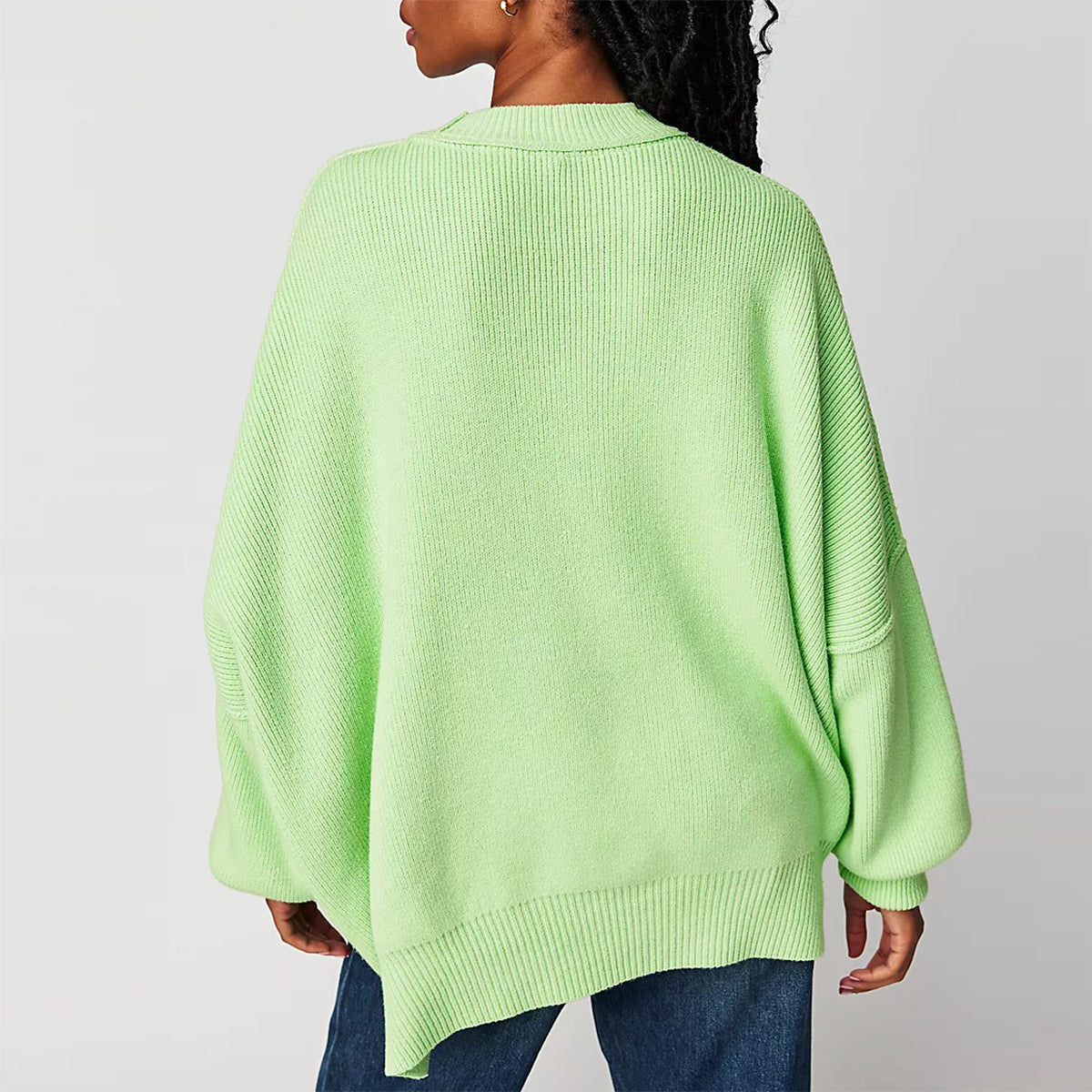 Women's oversized pullover sweater with bell sleeves
