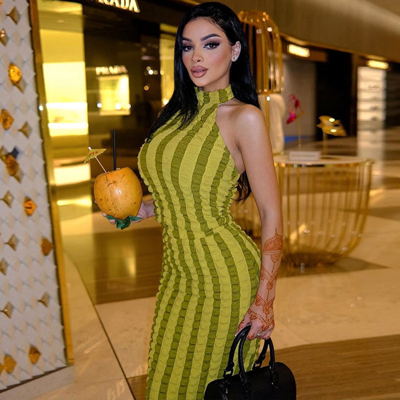 Sleeveless High Neck Dress