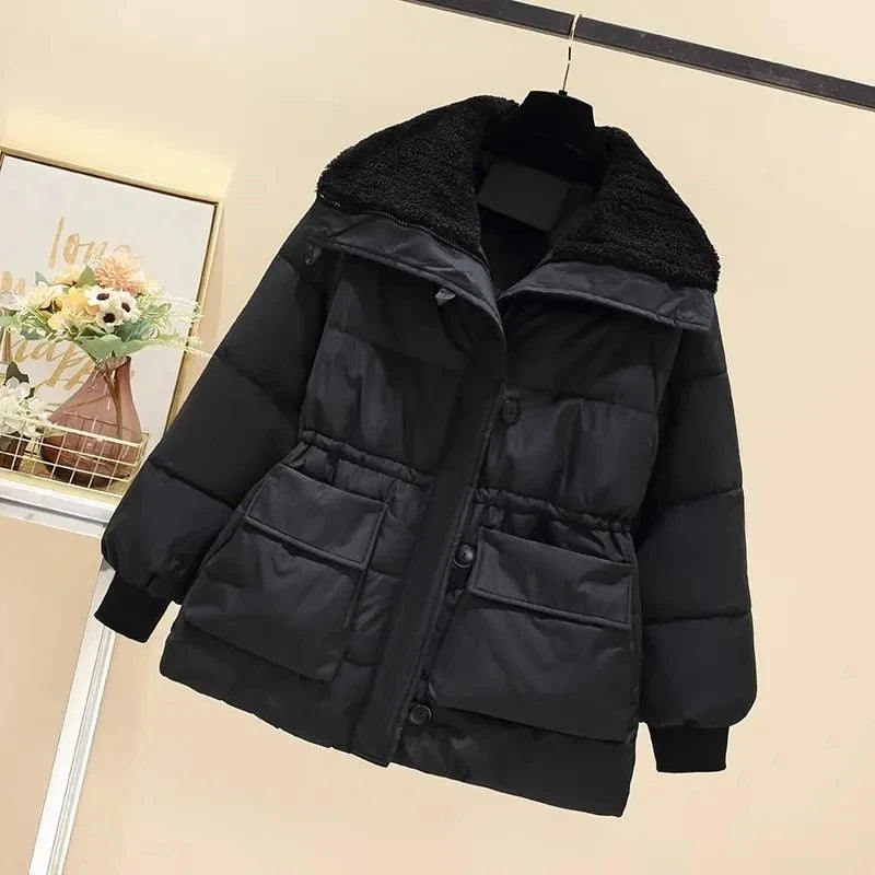 Stand Collar Puffer Coat with Pockets