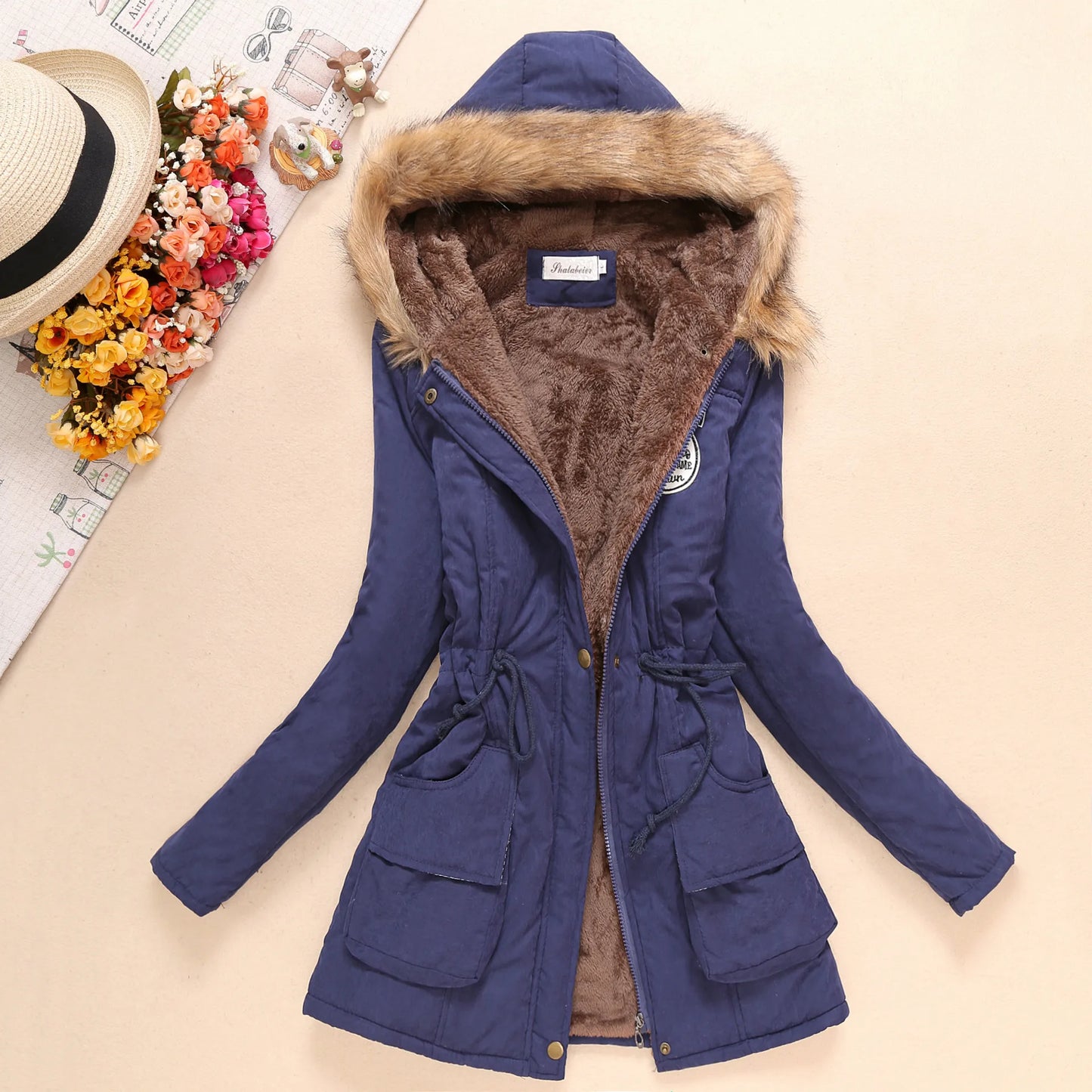Women's padded cotton autumn winter jacket slim fit