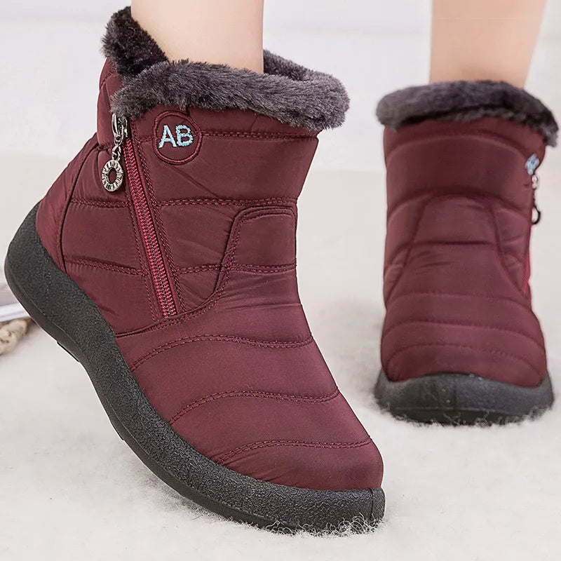 Water-Resistant Plush Fur Lined Snow Boots 