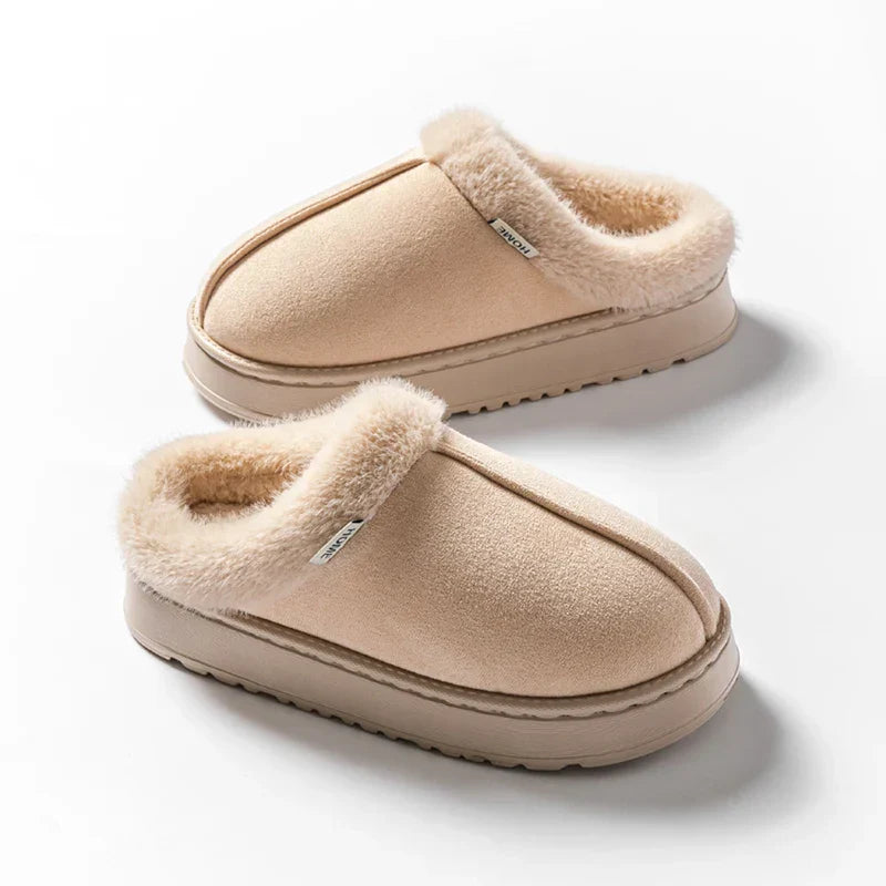 Olivia Comfort Fit Mule Slippers | Slip-On Fur Trim Mule Slippers