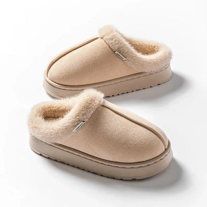 Olivia Comfort Fit Mule Slippers | Slip-On Fur Trim Mule Slippers