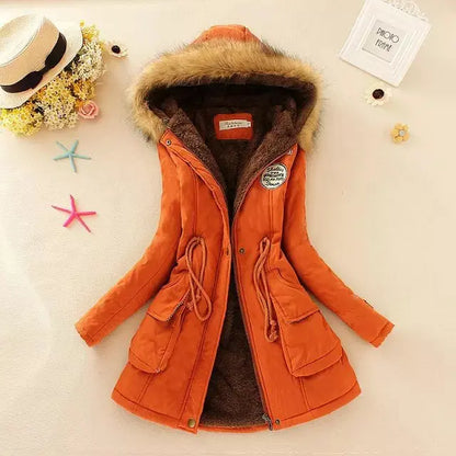 Women's padded cotton autumn winter jacket slim fit
