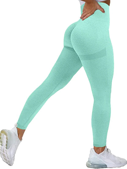 Women's seamless high-waist leggings and long sleeve activewear set