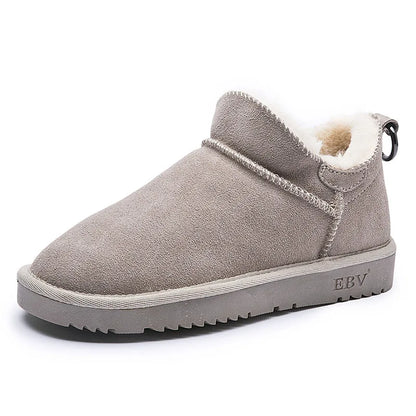 Women's velvet winter snow boots flat sole warm ankle boots