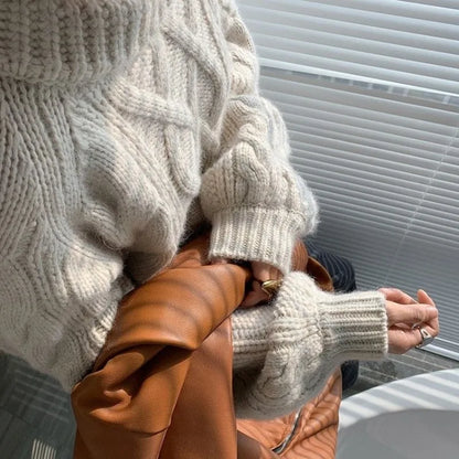 Women’s knitted autumn turtleneck sweater