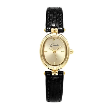 Isla Embossed Oval Wristwatch | Gold-Tone Slim Strap Wristwatch