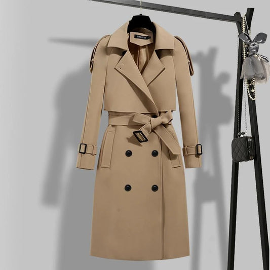 Double-Breasted Belted Trench Coat