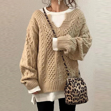 Cozy knitted winter sweater for woman