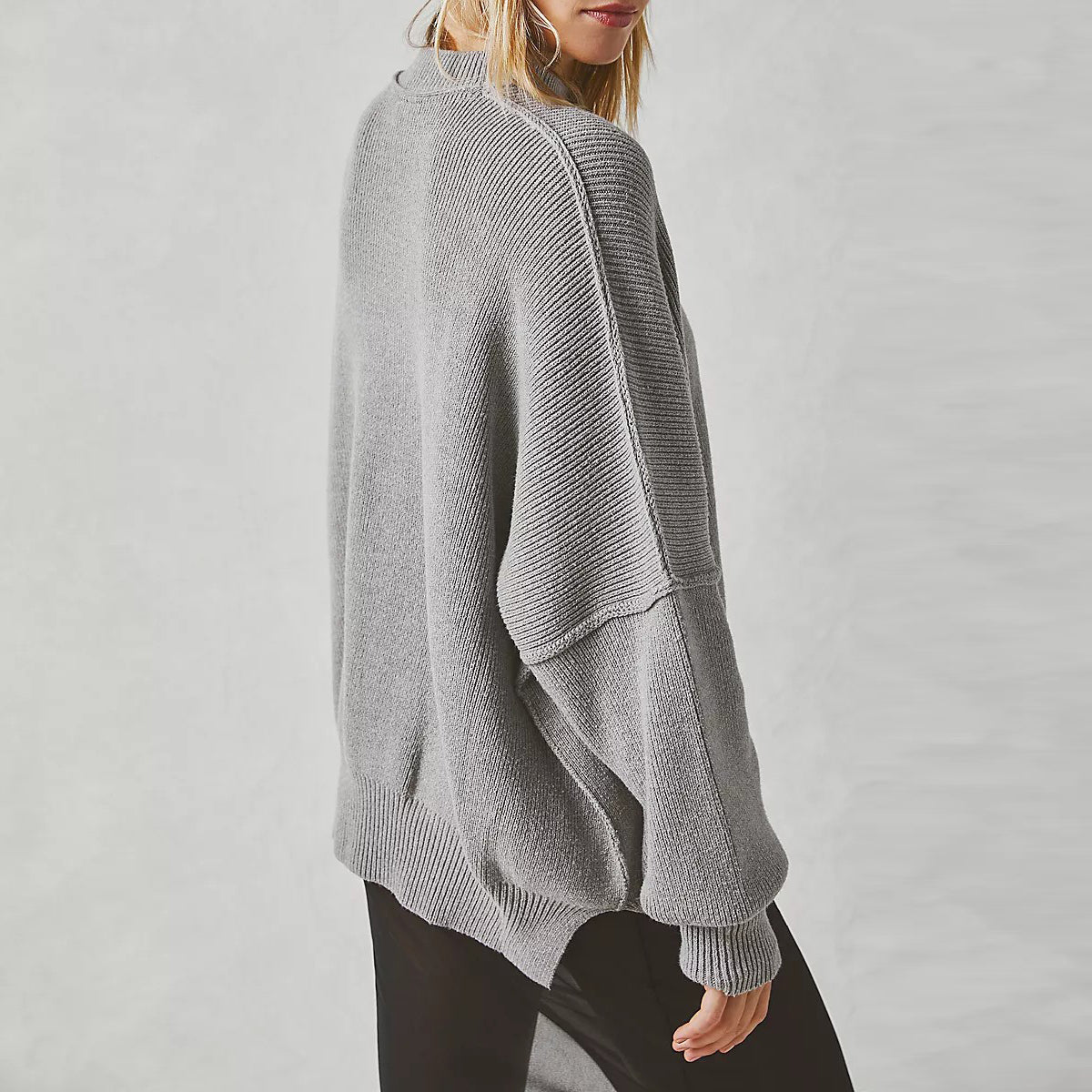 Women's oversized pullover sweater with bell sleeves