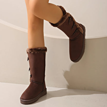Women's platform snow boots mid-calf warm winter shoes