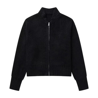 Women's fashionable knitted cardigan sweater