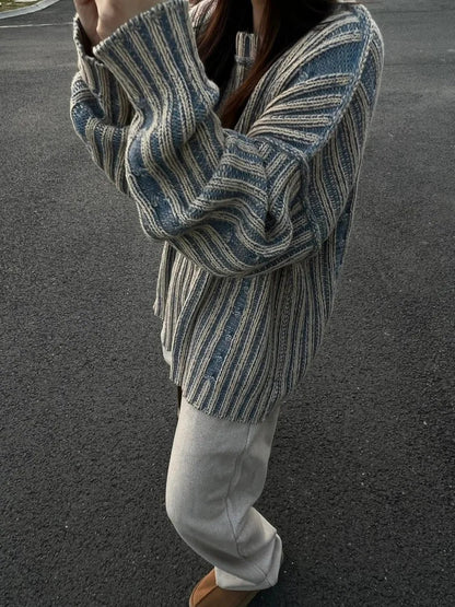 Women's retro chunky knit casual sweater