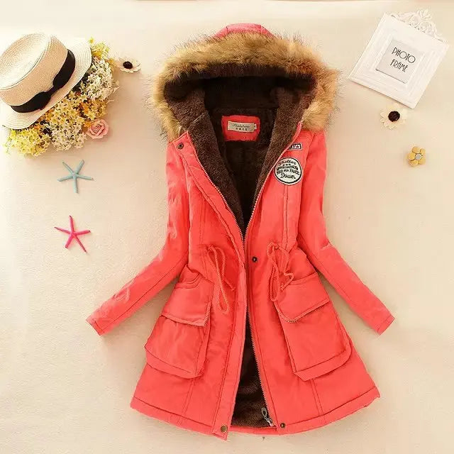 Women's padded cotton autumn winter jacket slim fit