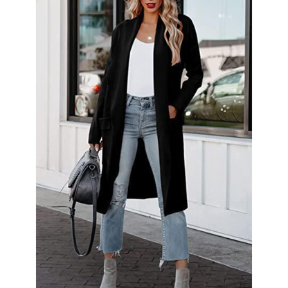 Women's casual warm long coat jacket