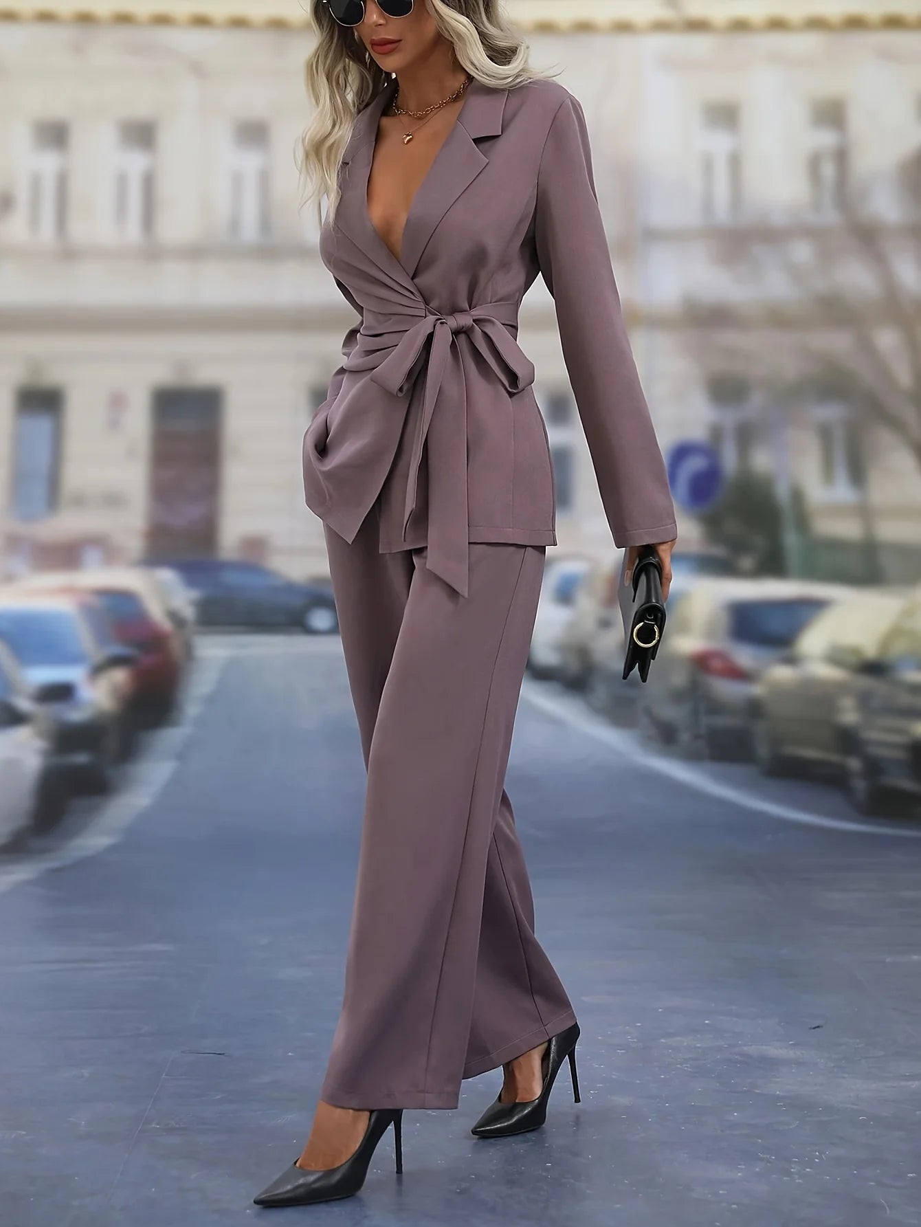 Women's blazer pants suit set office wear