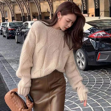 Simple casual long sleeve sweater for women