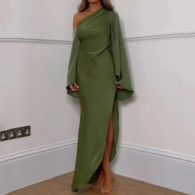 Elegant Long Green Evening Dress for Women