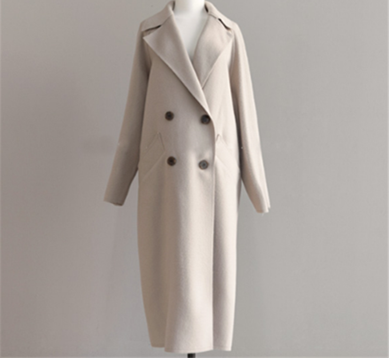 Elegant tailored women's long winter coat