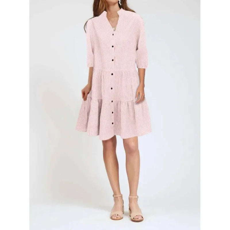 Cotton Blend Fit and Flare Dress