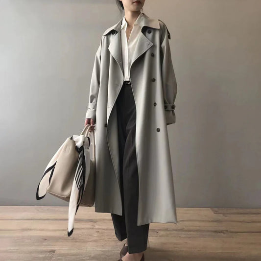 Oversized Double-Breasted Trench Coat 