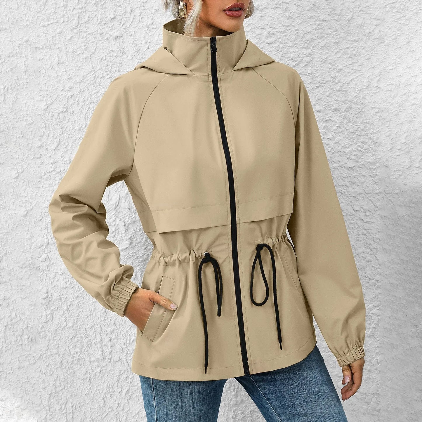 Stylish hooded utility jacket for women