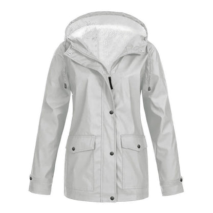 Women's waterproof fleece hooded jacket