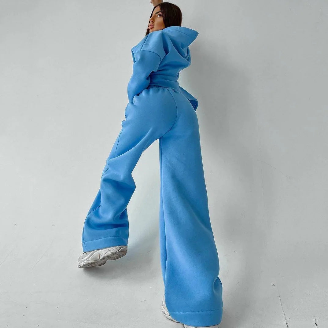Women's casual loose hoodie sweatshirt and sweatpants set
