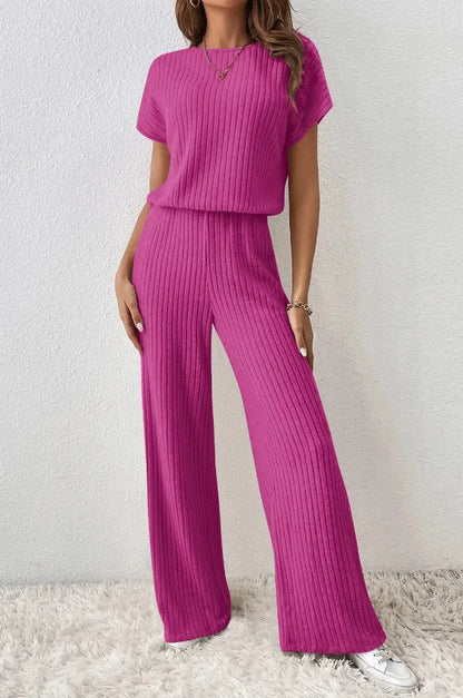 Women's casual bodysuit and high waist pants set