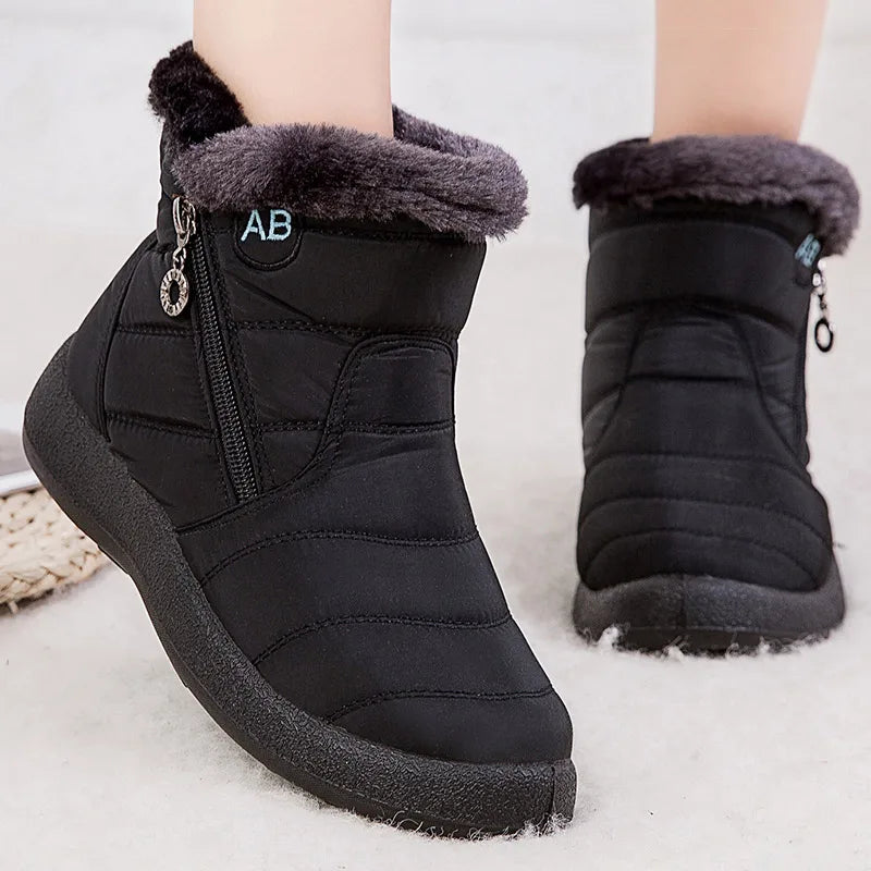 Water-Resistant Plush Fur Lined Snow Boots 