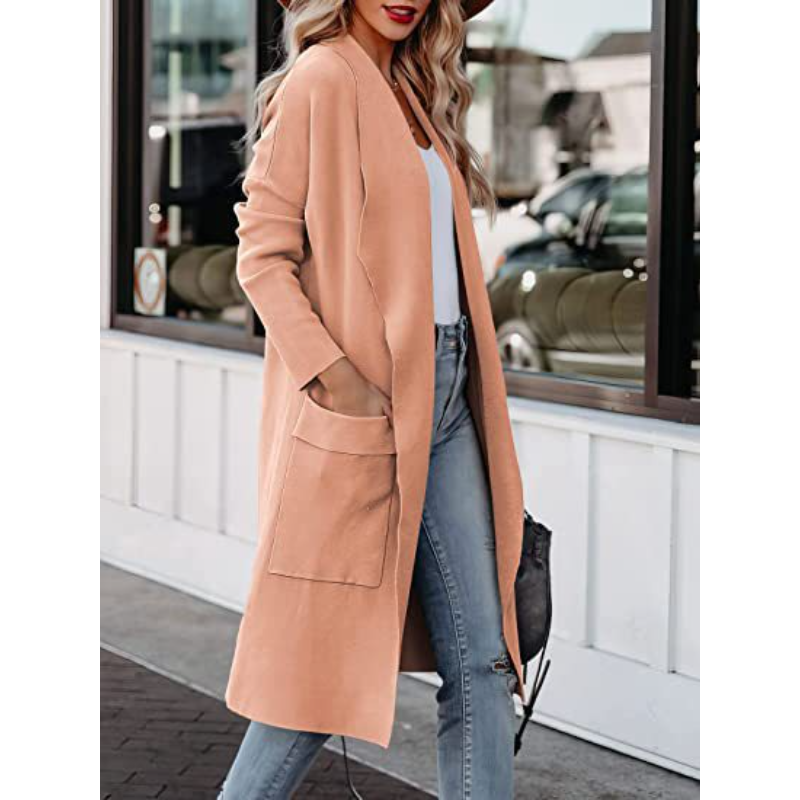 Women's casual warm long coat jacket