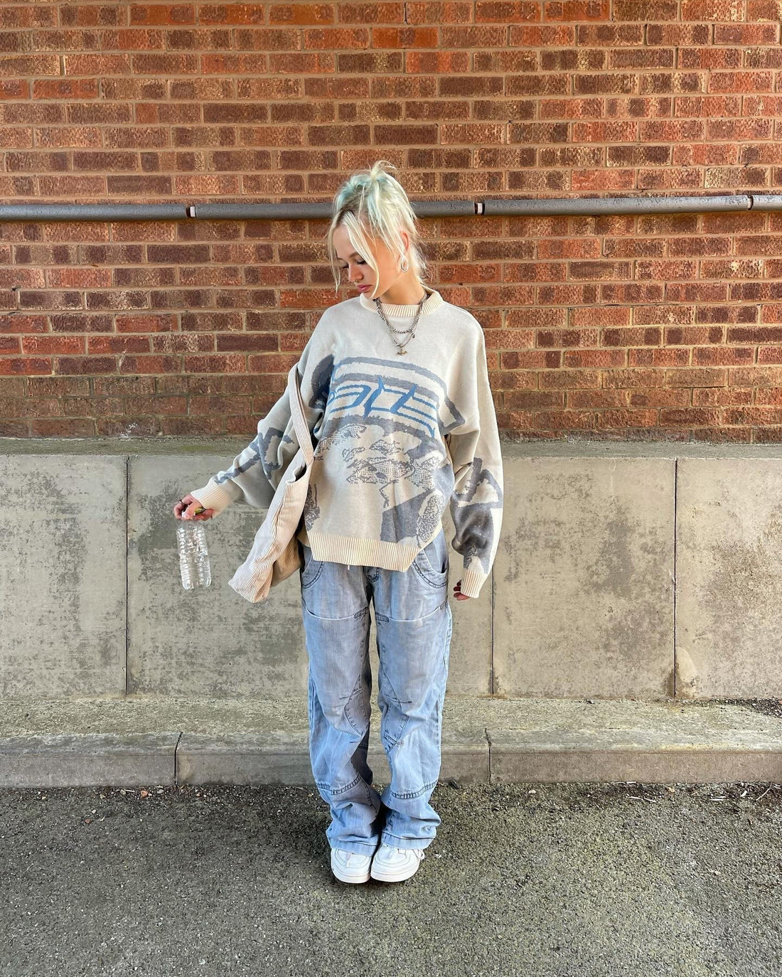 Women's oversized printed sweater