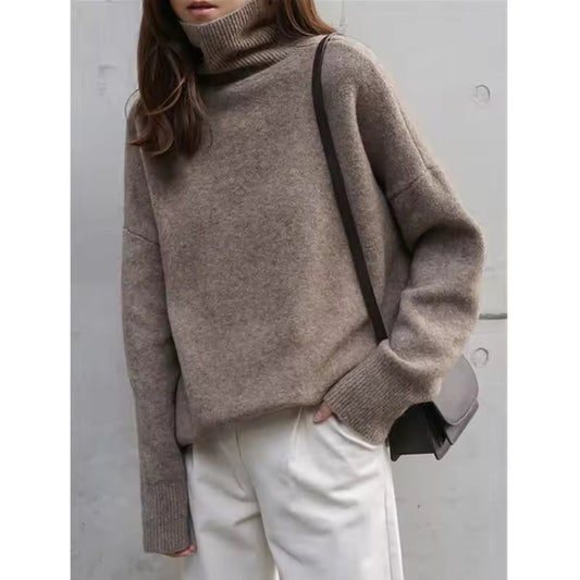 Oversized Thick Knit Turtleneck Sweater 