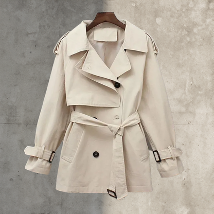 Women's hooded windbreaker jacket with drawstring waist