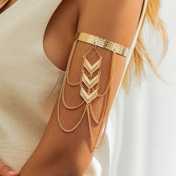 Women's layered chain arm cuff